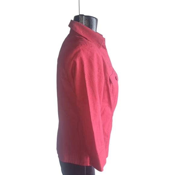 Northern Reflections Red Linen Blend Button Up Shirt S - Picture 4 of 7